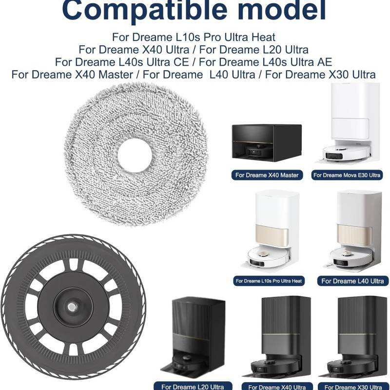2er-Pack Ersatz-Mopptuch mit Halterung kompatibel mit Dreame L10s Pro Ultra/X30 Ultra Serie