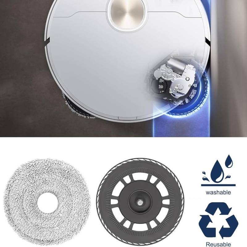 2er-Pack Ersatz-Mopptuch mit Halterung kompatibel mit Dreame L10s Pro Ultra/X30 Ultra Serie