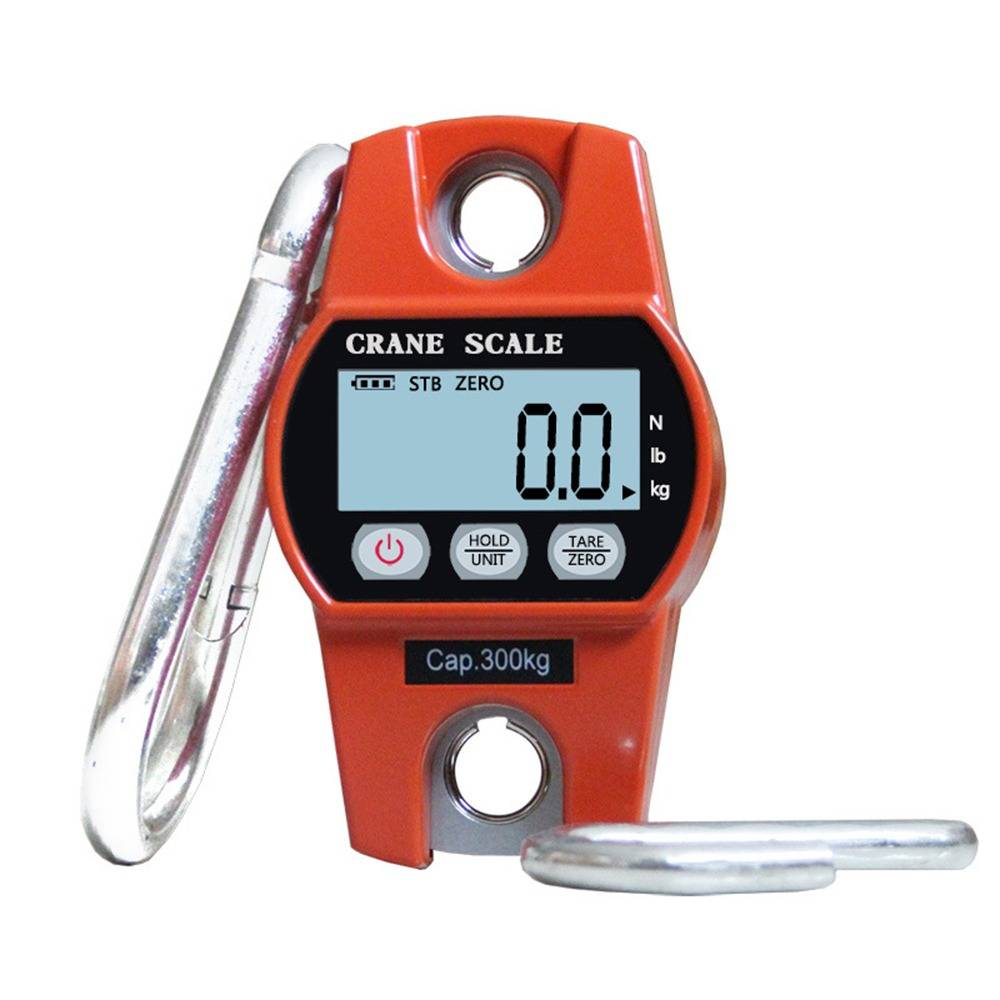 300KG Digitale Hängewaage mit LCD-Display - Hochpräzise Kranwaage Orange