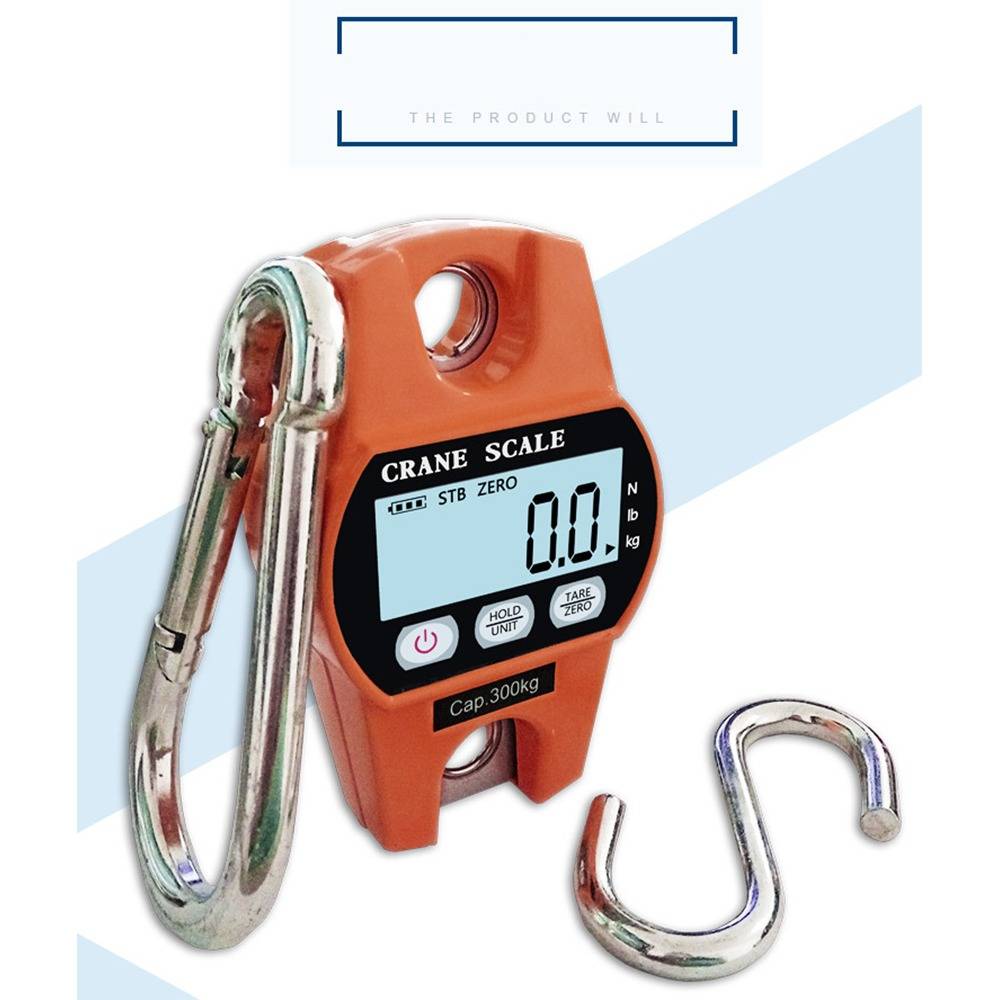 300KG Digitale Hängewaage mit LCD-Display - Hochpräzise Kranwaage Orange