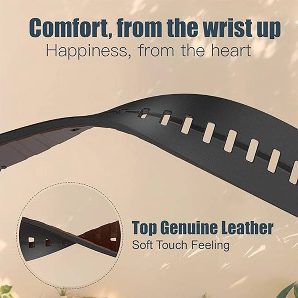 22mm Lederarmband mit Schnellverschluss, kompatibel mit Garmin Fenix 8/7/6/5 Serie Black