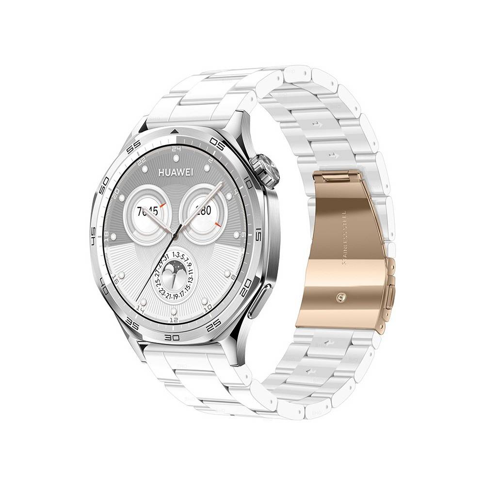 Weißes Keramik-Design 22mm Uhrenarmband kompatibel mit Huawei, Samsung und mehr