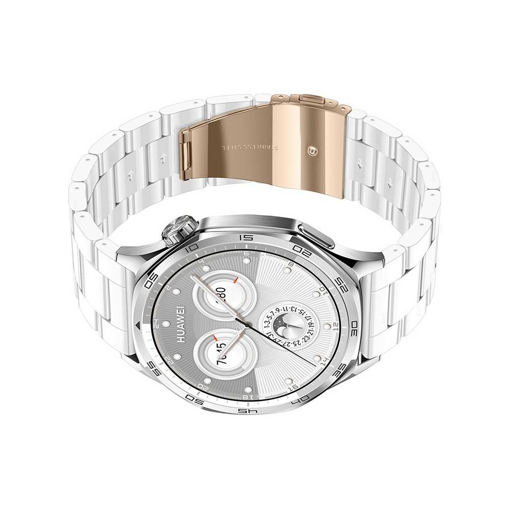 Weißes Keramik-Design 22mm Uhrenarmband kompatibel mit Huawei, Samsung und mehr