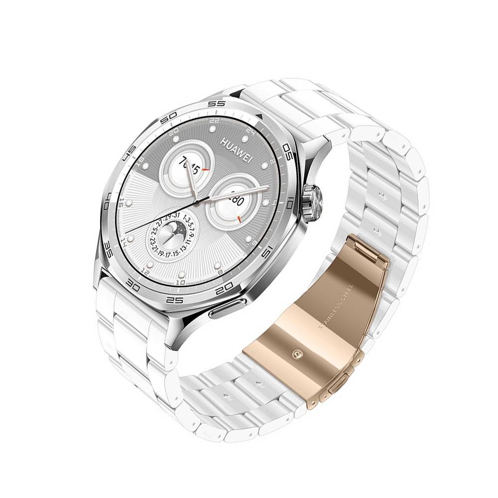 Weißes Keramik-Design 22mm Uhrenarmband kompatibel mit Huawei, Samsung und mehr