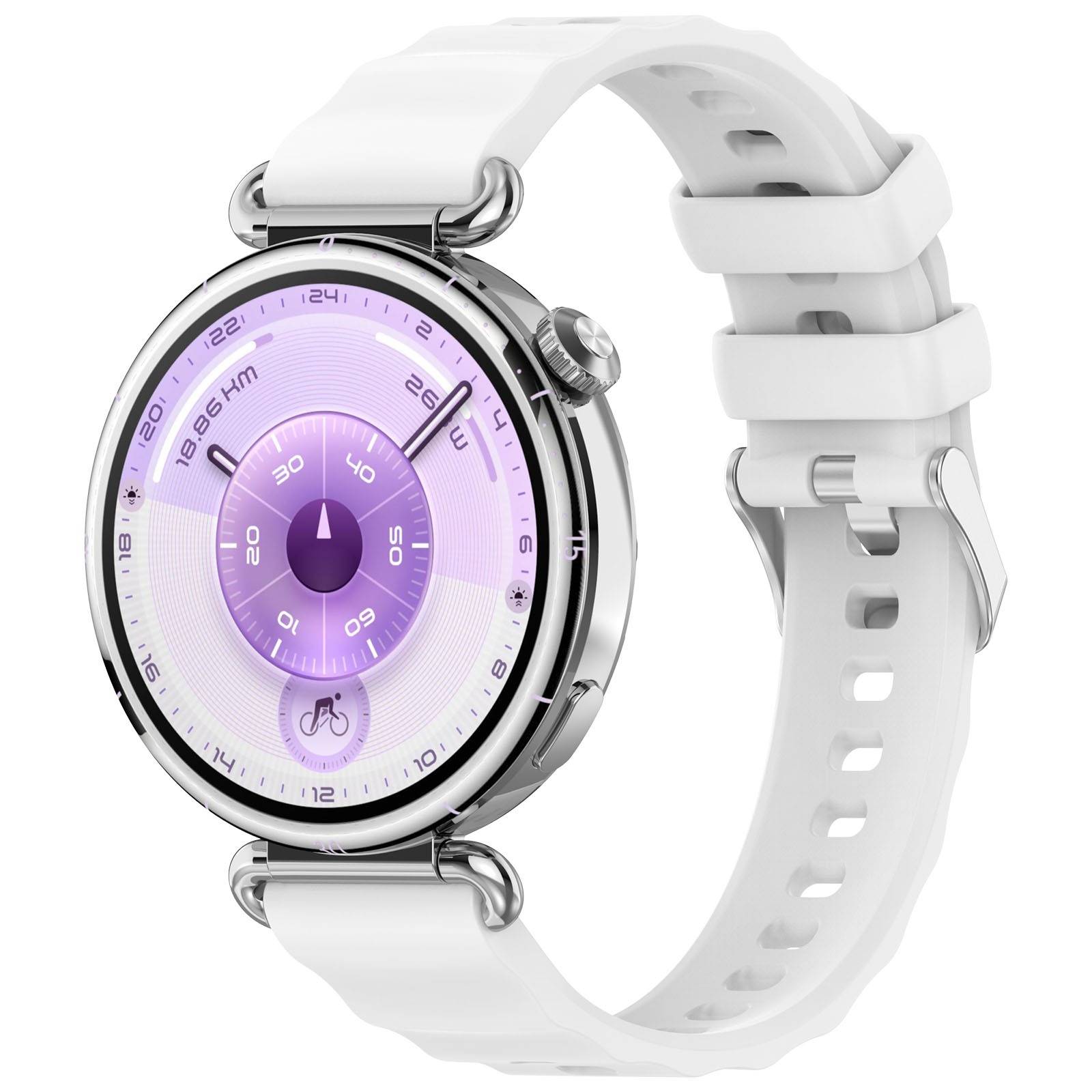 18mm Silikon Uhrenarmband Kompatibel mit Huawei Watch GT6 (Federsteg) White