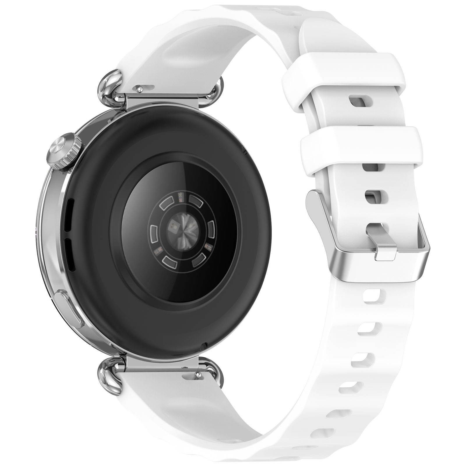 18mm Silikon Uhrenarmband Kompatibel mit Huawei Watch GT6 (Federsteg) White