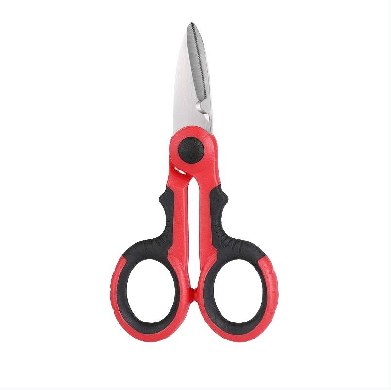 Elektriker Schere Profi Angelschere Edelstahl Mehrzweck 1 Stück Black/Red