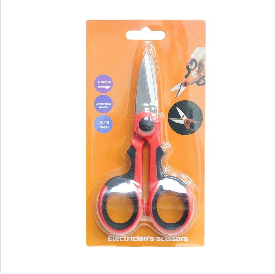 Elektriker Schere Profi Angelschere Edelstahl Mehrzweck 1 Stück Black/Red