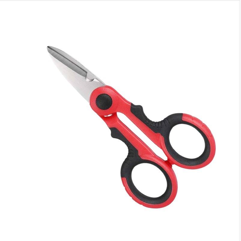 Elektriker Schere Profi Angelschere Edelstahl Mehrzweck 1 Stück Black/Red