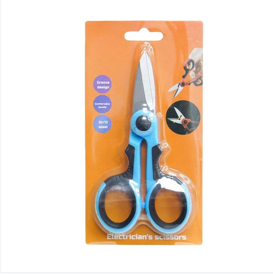 Elektriker Schere Profi Angelschere Edelstahl Mehrzweck 1 Stück Black+Blue