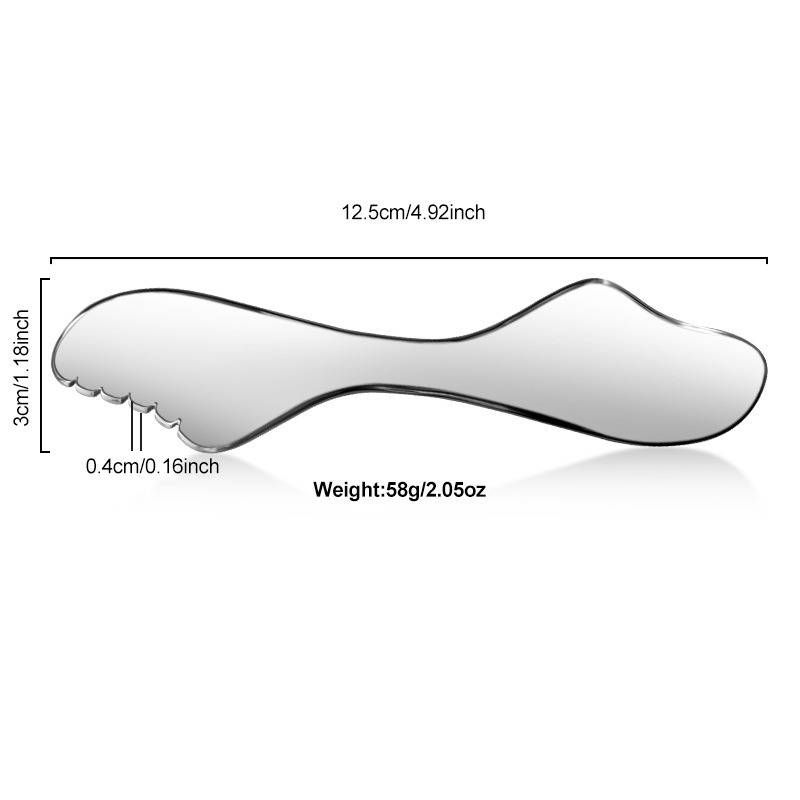 Gua Sha Gesichtswerkzeug aus Edelstahl - Flügelförmiges Faszien-Schabemassagebrett