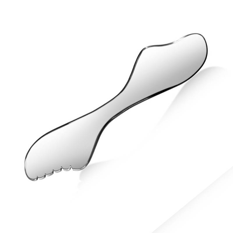 Gua Sha Gesichtswerkzeug aus Edelstahl - Flügelförmiges Faszien-Schabemassagebrett
