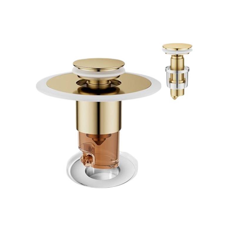 Universal Waschbecken Pop-Up Ablaufgarnitur mit Edelstahl- und Kupferkern Gold