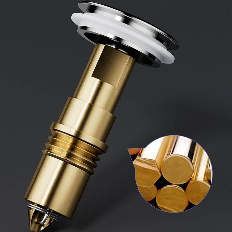 Universal Waschbecken Pop-Up Ablaufgarnitur mit Edelstahl- und Kupferkern Gold