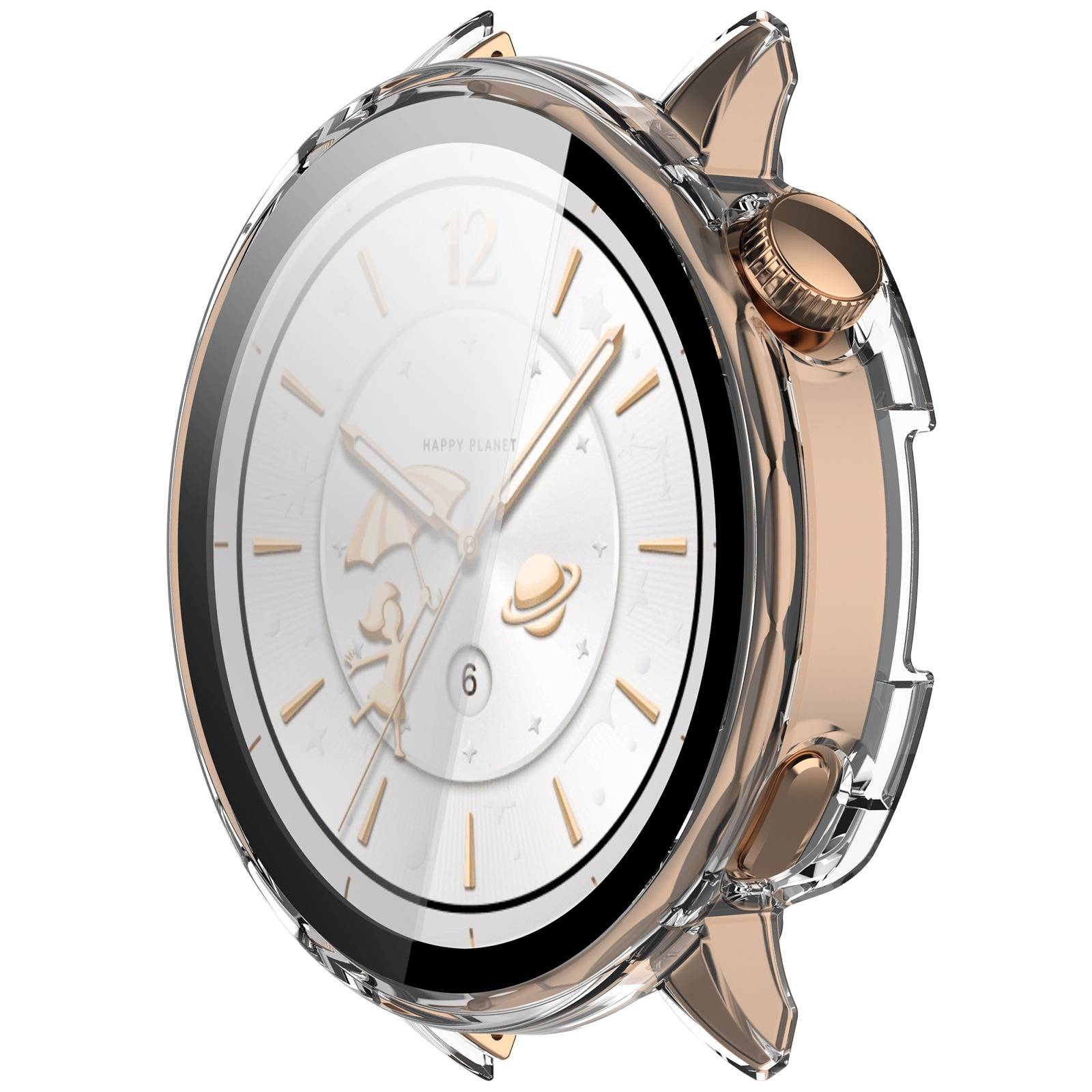 Displayschutzhülle kompatibel mit OnePlus Watch 3 43mm – PC-Gehäuse mit gehärtetem Glas