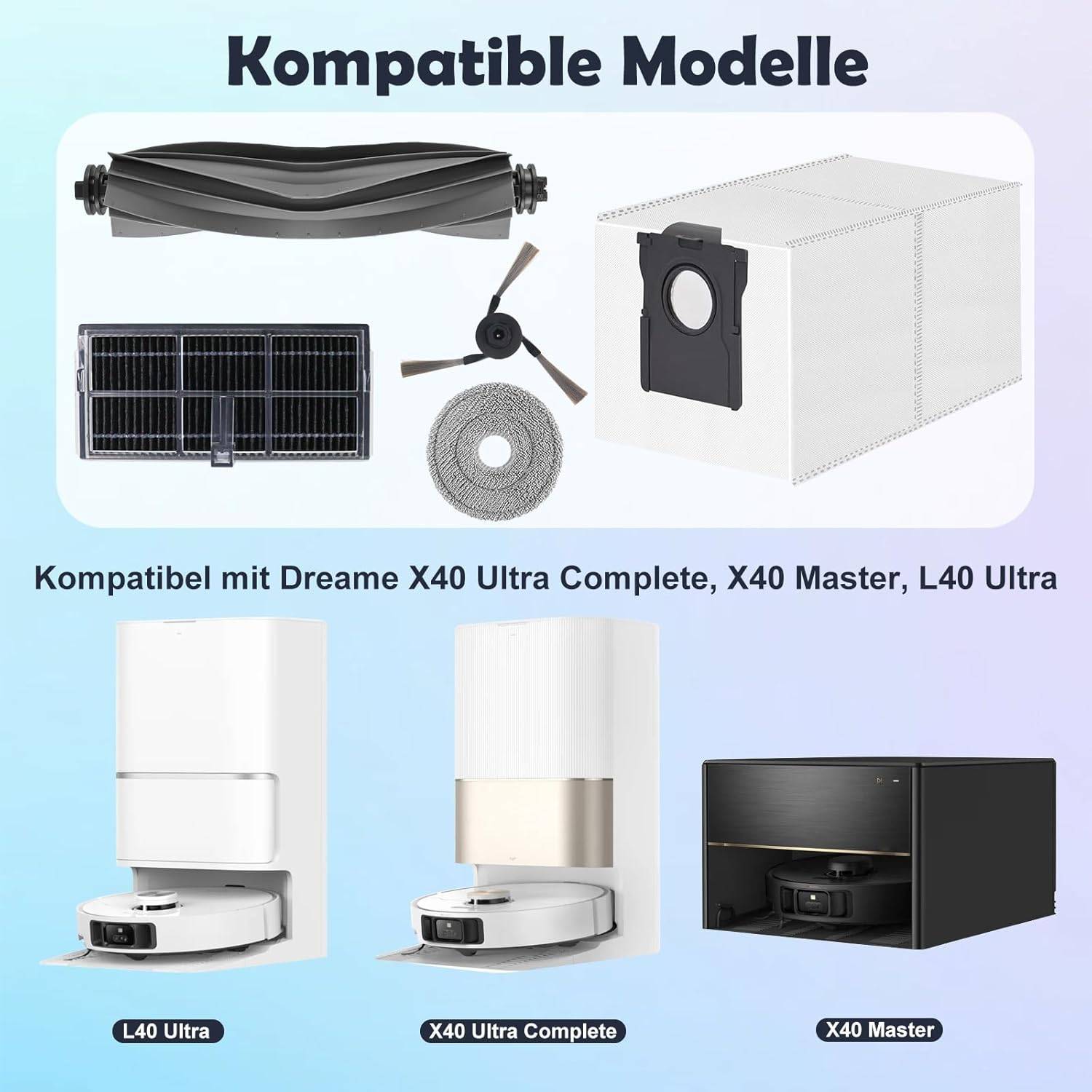 Zubehörset für Saugroboter der Dreame X40/L40/Mova-Serie