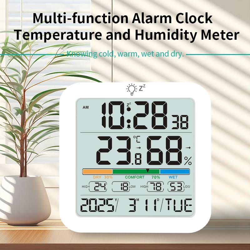 Großes LCD Digitales Thermometer Hygrometer Uhr