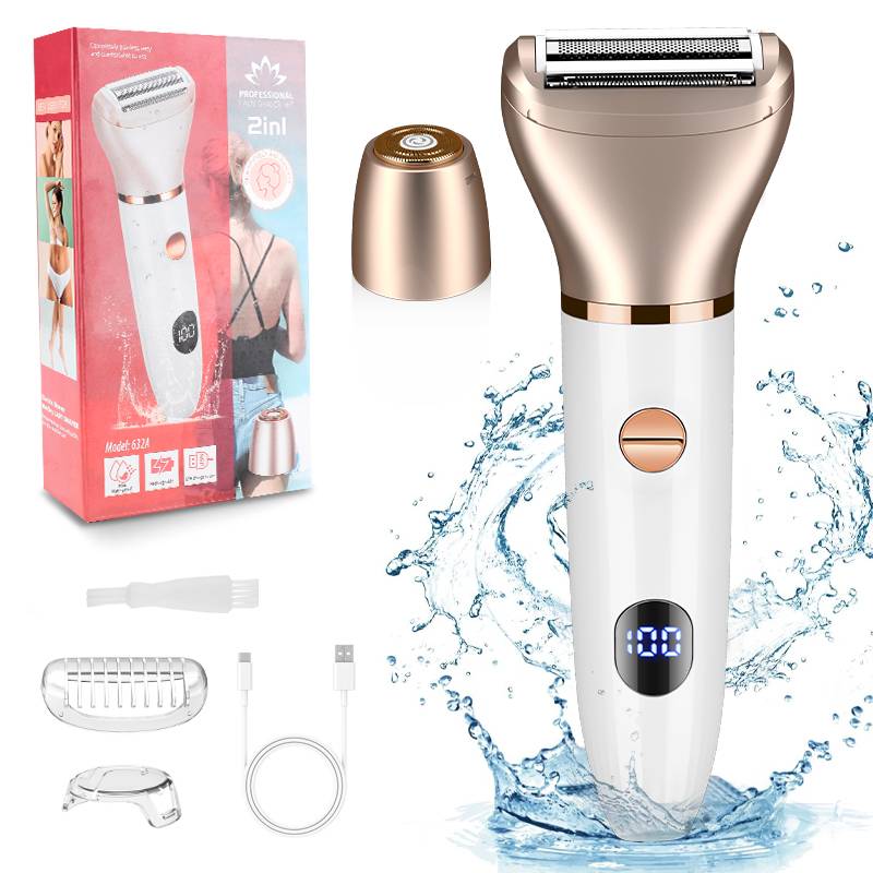 Elektrischer 2-in-1 Körperhaartrimmer & Rasierer für Damen Gold