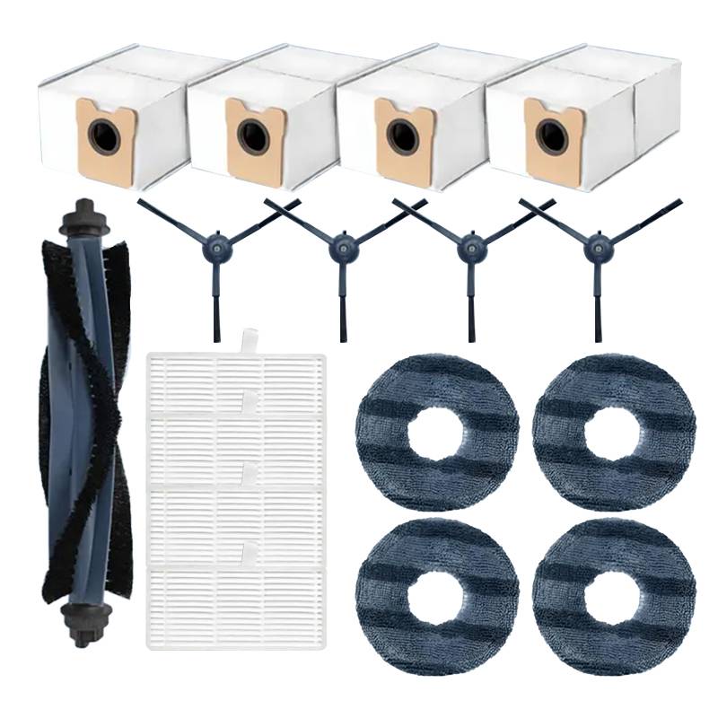 Zubehörpaket für Eufy Omni C20 Roboterstaubsauger – Hauptbürste, Filter, Wischtücher, Seitenbürsten, Staubbeutel – komplettes Reinigungsset