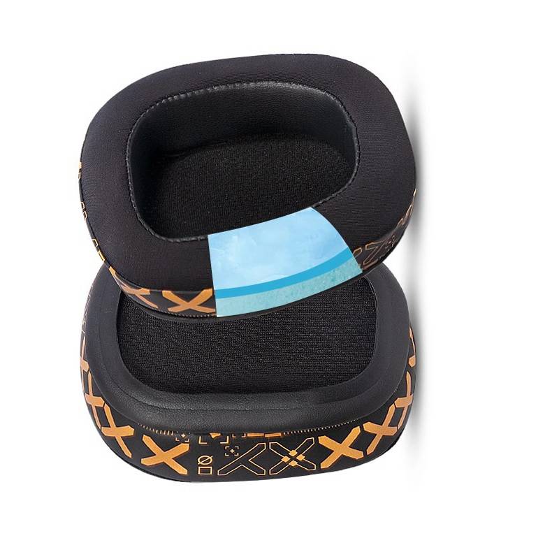 Ersatz-Ohrpolster für Logitech G633 G933 Kopfhörer - Schwarzes Proteinleder