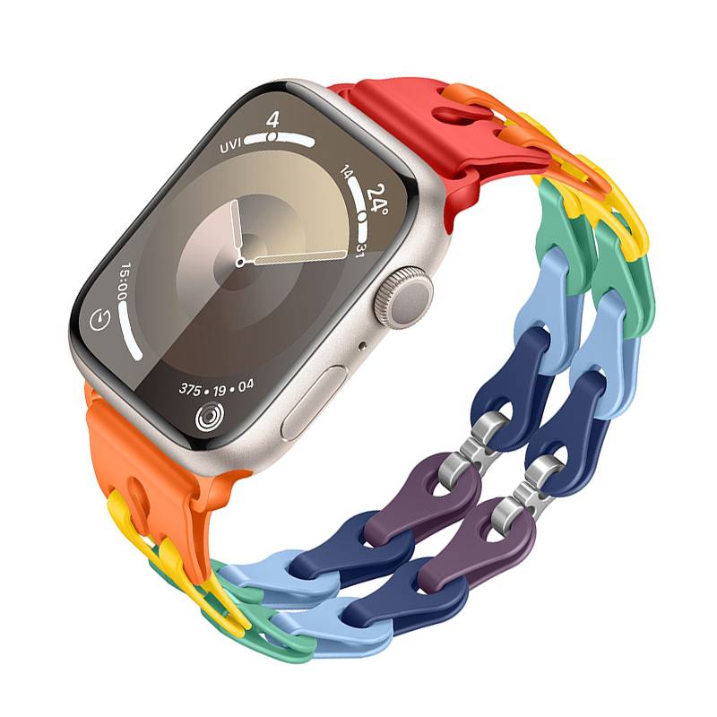 Silikonarmband für Apple Watch Series 1-9 & Ultra MultiColor 20 mm