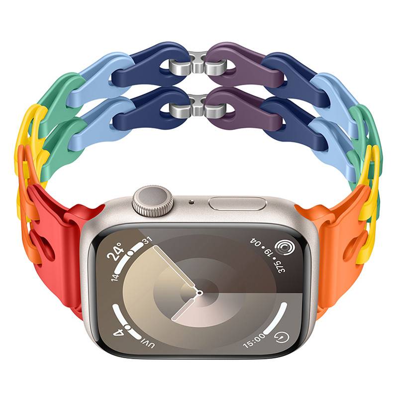 Silikonarmband für Apple Watch Series 1-9 & Ultra MultiColor 20 mm