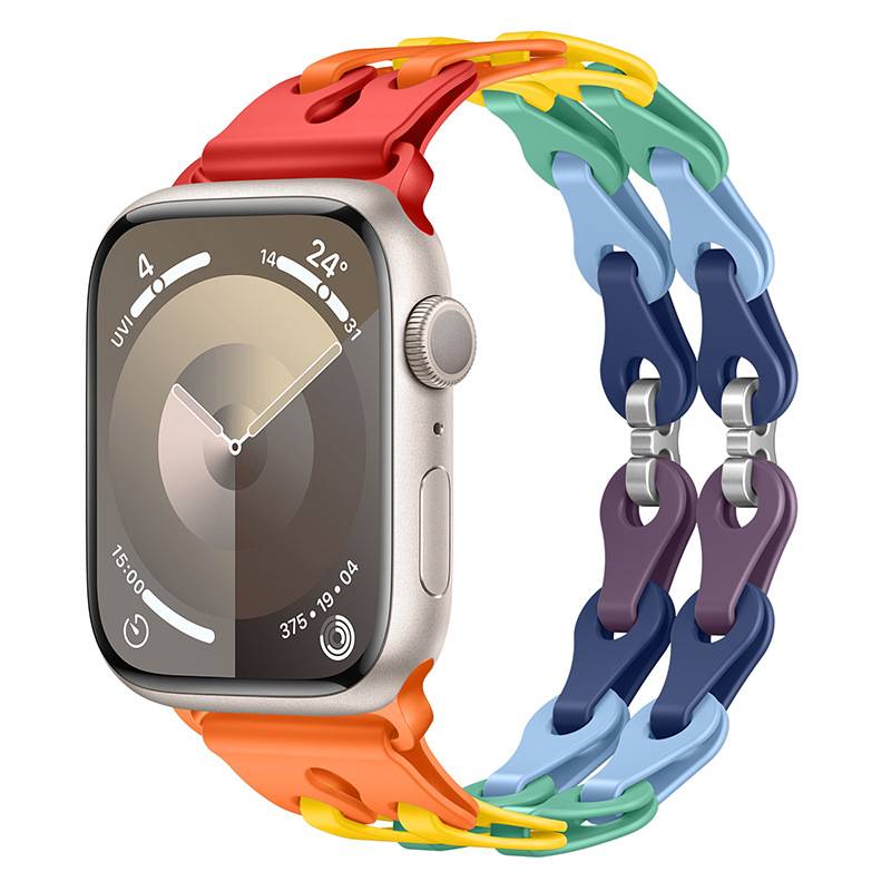 Silikonarmband für Apple Watch Series 1-9 & Ultra MultiColor 20 mm