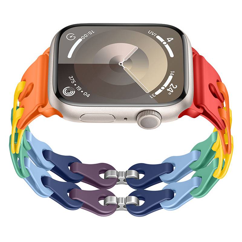 Silikonarmband für Apple Watch Series 1-9 & Ultra MultiColor 20 mm
