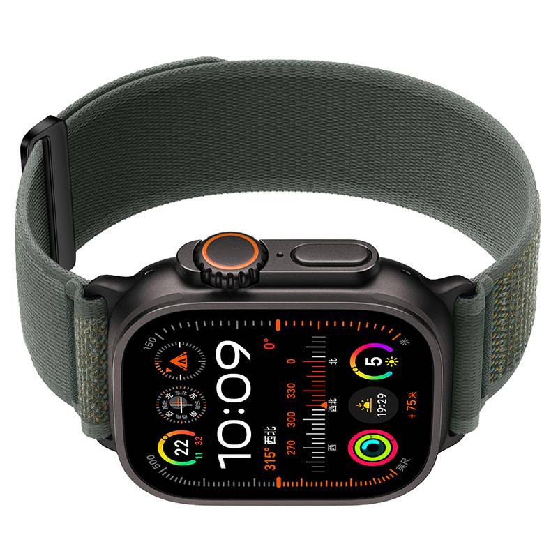 Nylon-Uhrenarmbänder kompatibel mit Apple Watch - Atmungsaktive Sport Loop-Armbänder für iWatch Series 8/7/6/5/4/3/2/1/SE/Ultra Green S