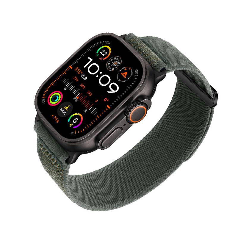 Nylon-Uhrenarmbänder kompatibel mit Apple Watch - Atmungsaktive Sport Loop-Armbänder für iWatch Series 8/7/6/5/4/3/2/1/SE/Ultra Green S