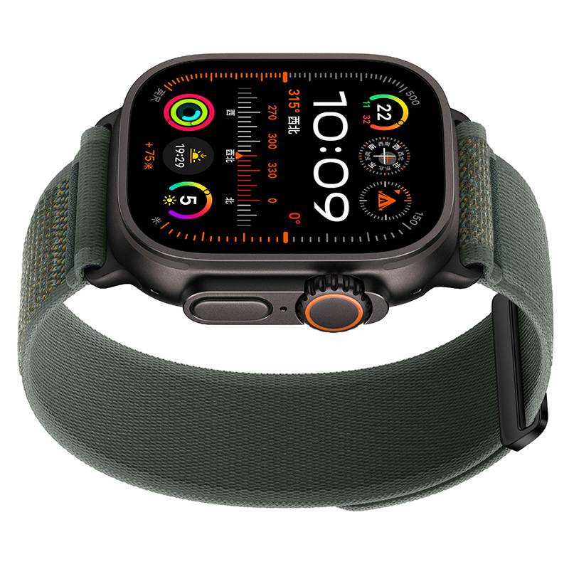 Nylon-Uhrenarmbänder kompatibel mit Apple Watch - Atmungsaktive Sport Loop-Armbänder für iWatch Series 8/7/6/5/4/3/2/1/SE/Ultra Green S