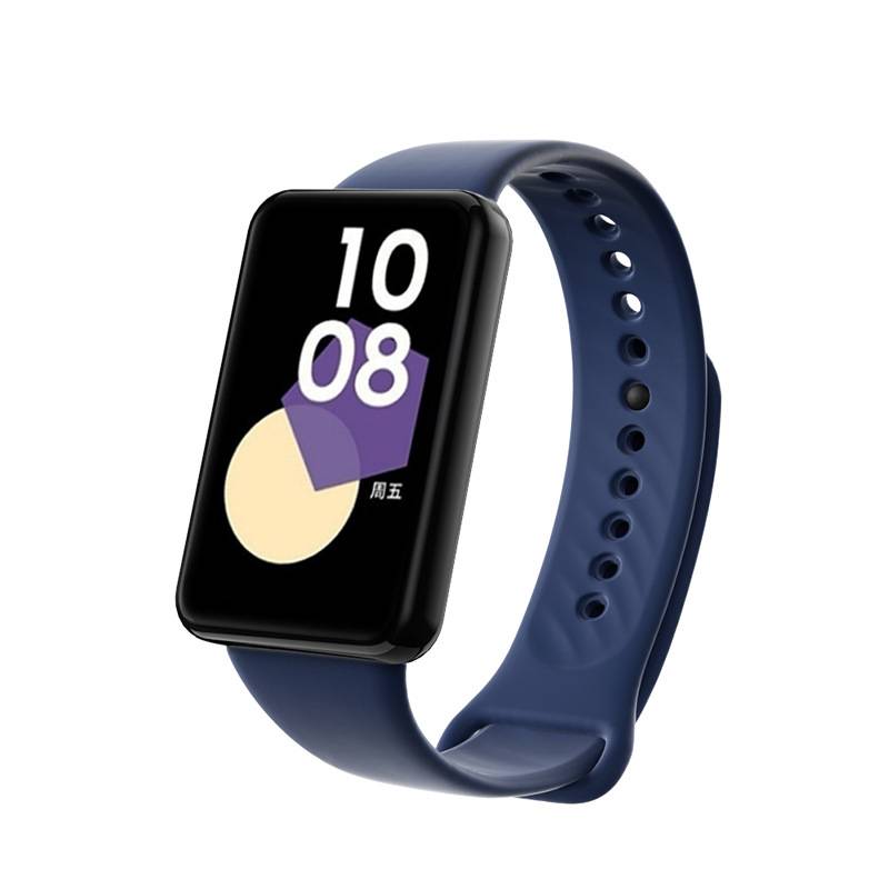 Einfarbiges Silikonarmband für Honor Band 9 Blue