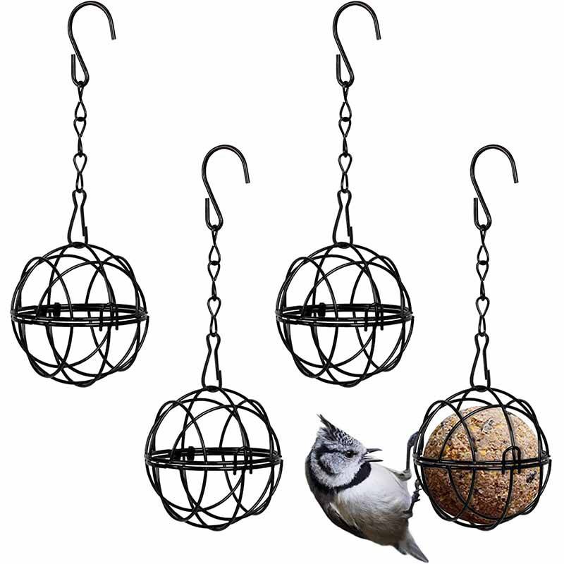 Hängende Vogelfutterspender für den Außenbereich, 4er-Pack Black