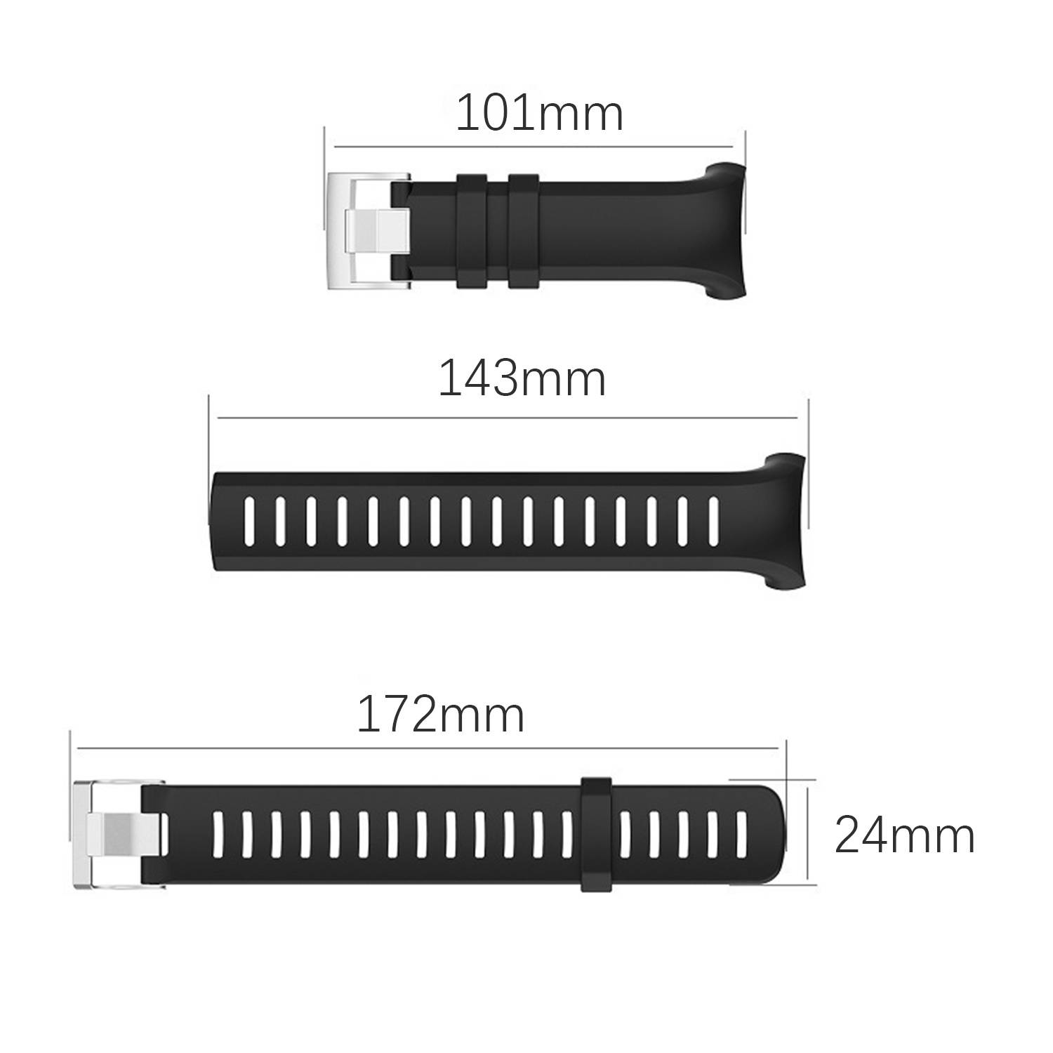 Silikonarmband für Suunto D6 Dive/D6i NOVO/D6i ZULU Black