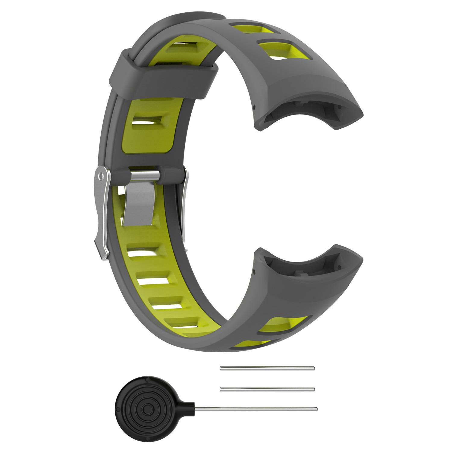 Silikon-Uhrenarmband für Suunto Quest/M1/M2/M4/M5 Grey+Green