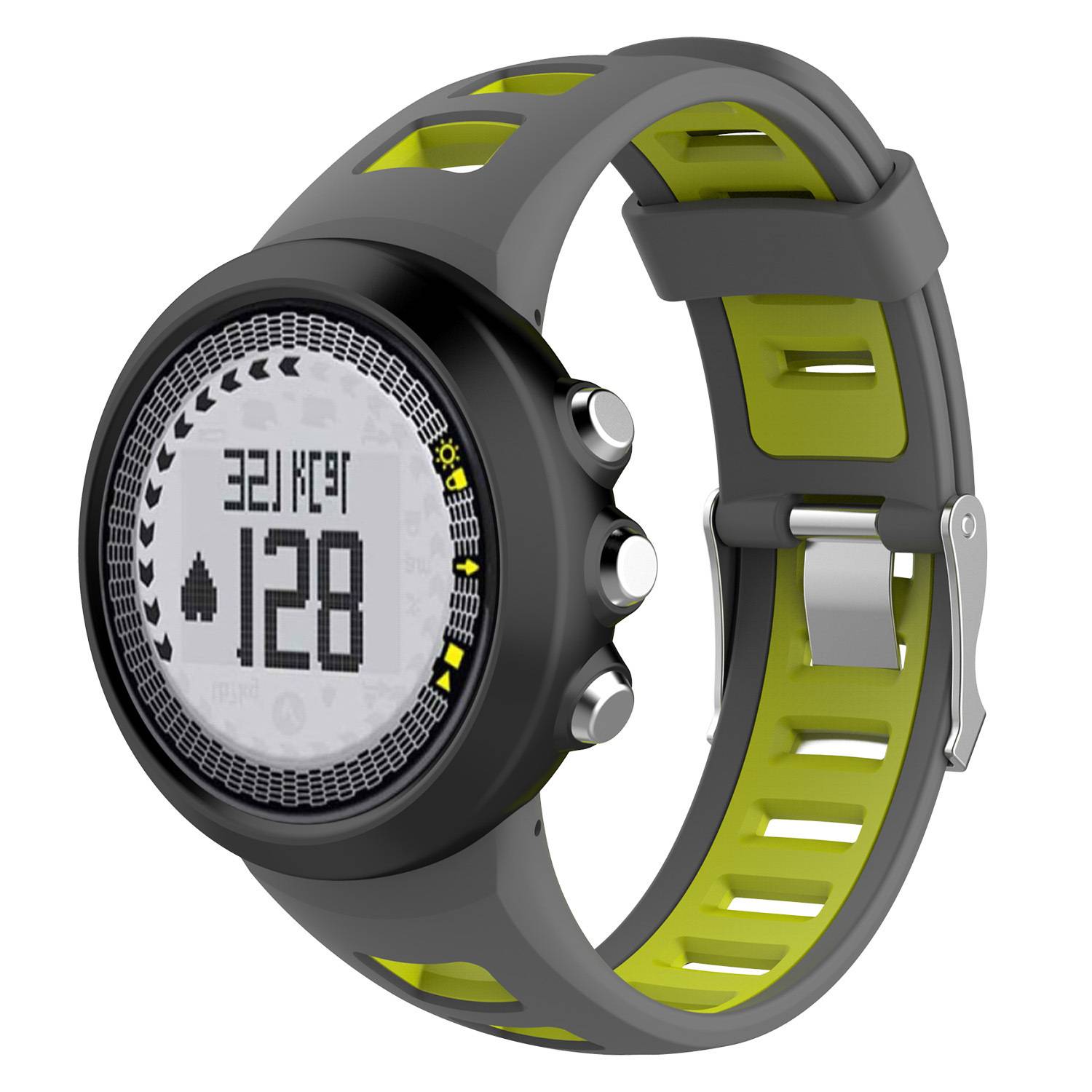 Silikon-Uhrenarmband für Suunto Quest/M1/M2/M4/M5 Grey+Green