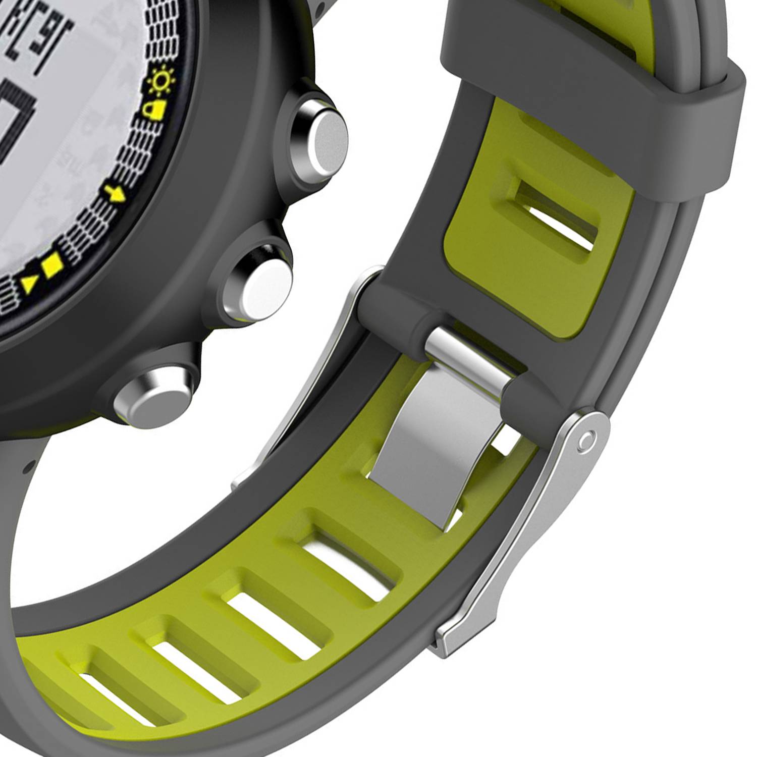 Silikon-Uhrenarmband für Suunto Quest/M1/M2/M4/M5 Grey+Green