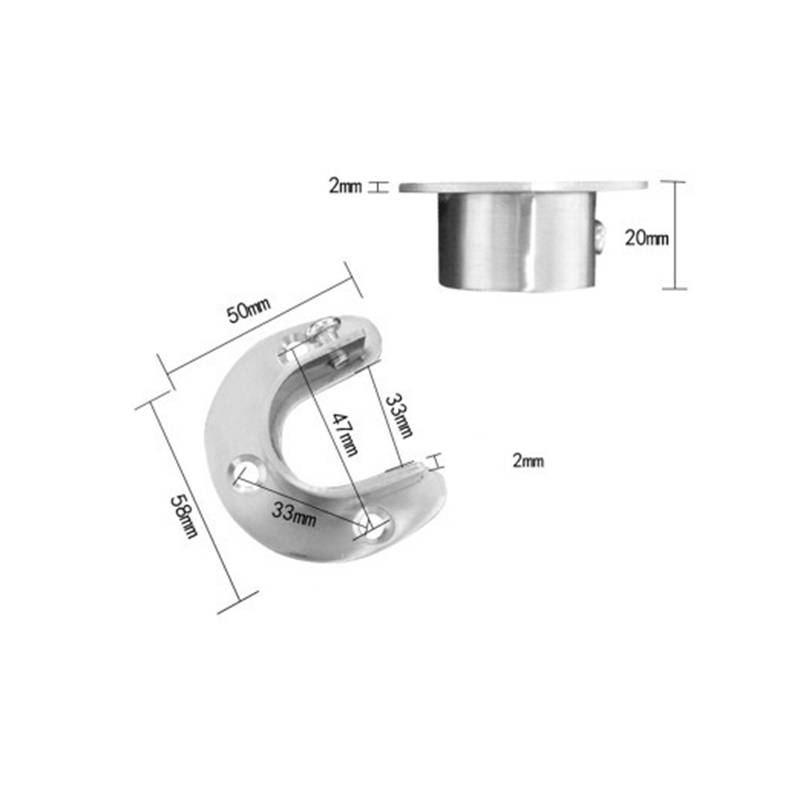 Kleiderstangenhalterungen aus Edelstahl, 2er-Pack Silver XL