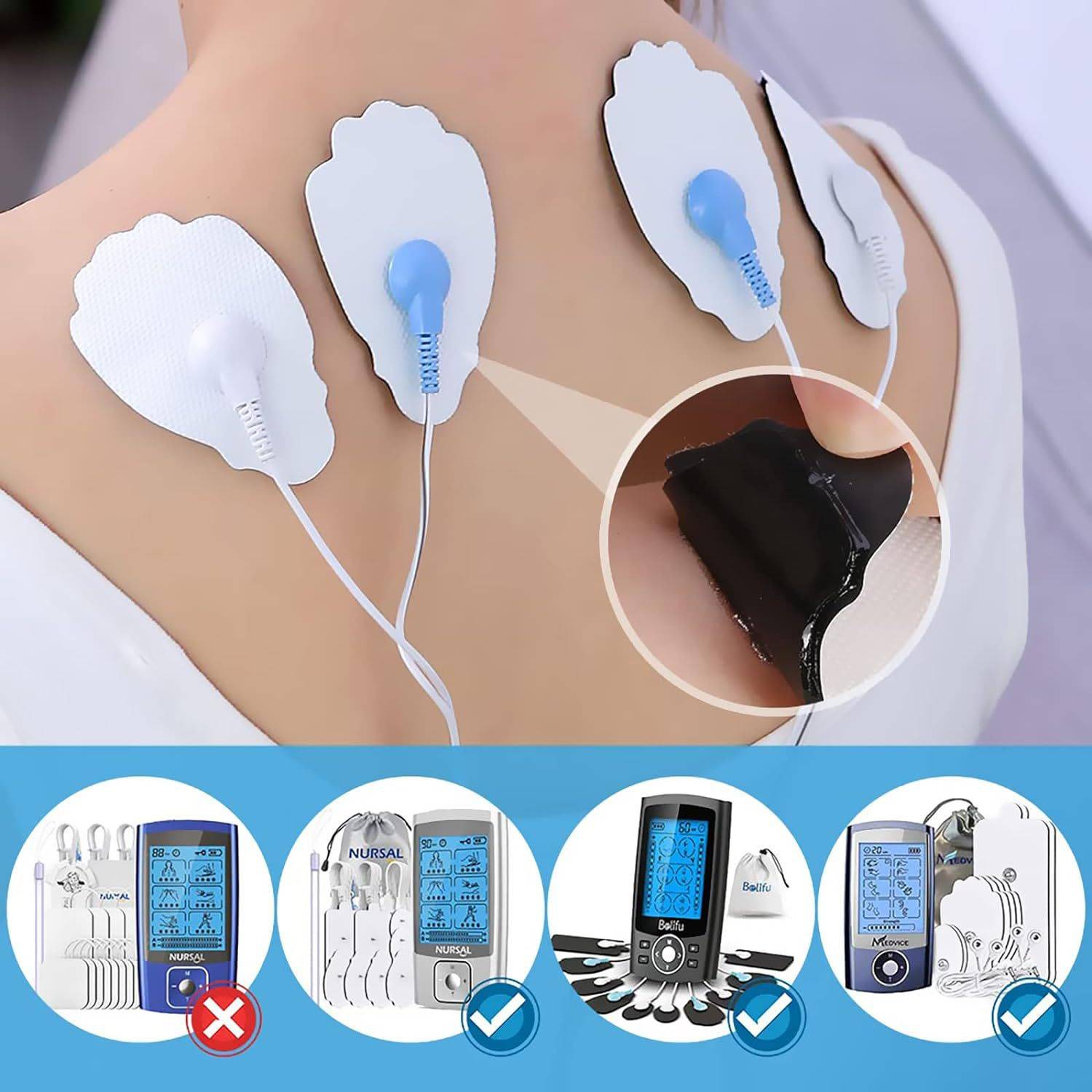 Elektrotherapie-Pads zur Schmerzlinderung White