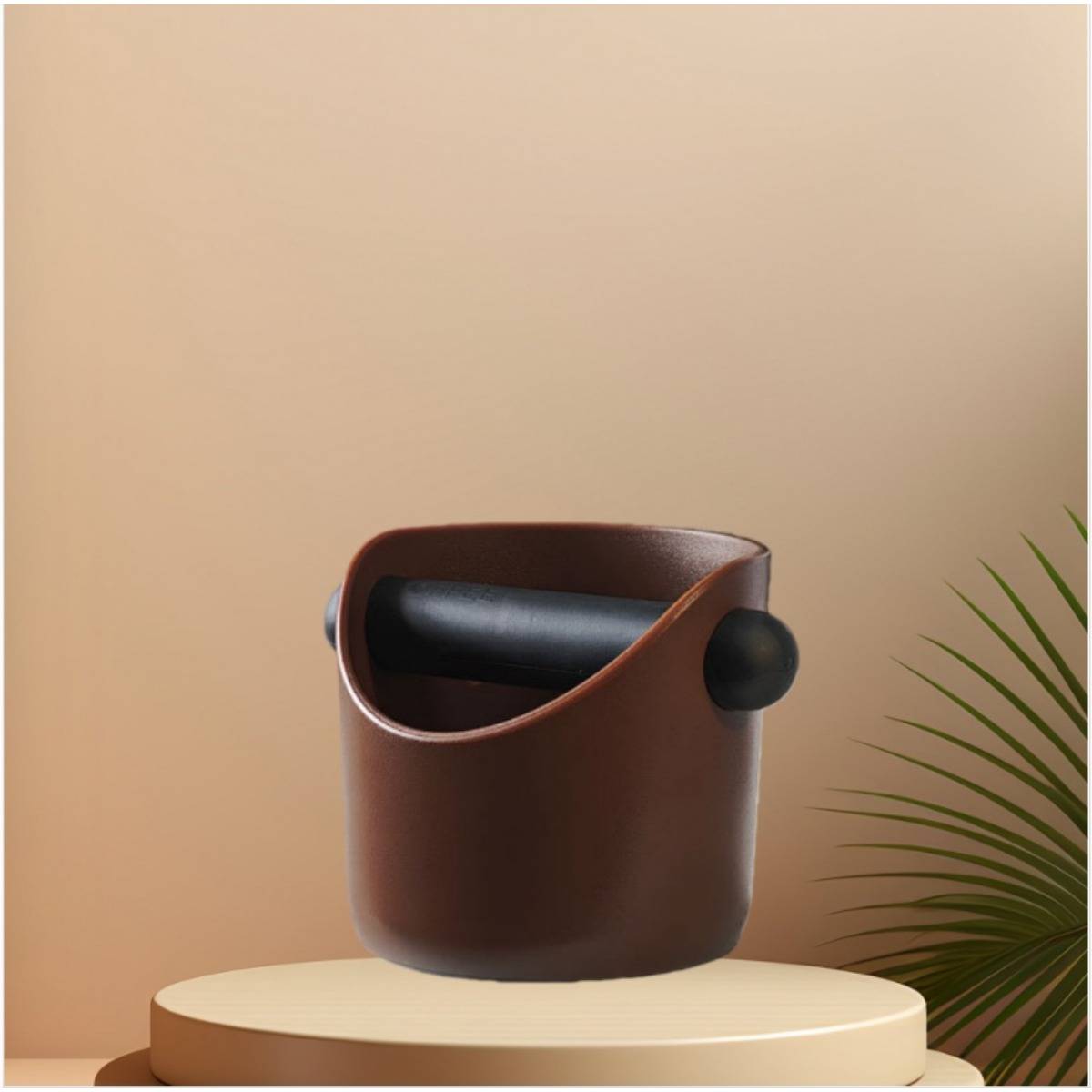 550ml Kaffeesatzbehälter mit Gummistange - ABS Espresso Kaffeesatzbehälter Brown