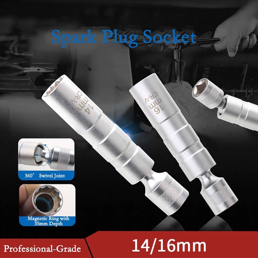 Universalgelenk 12-Punkt Magnetische Dünnwand Zündkerzenstecknuss (14mm & 16mm) 16 mm
