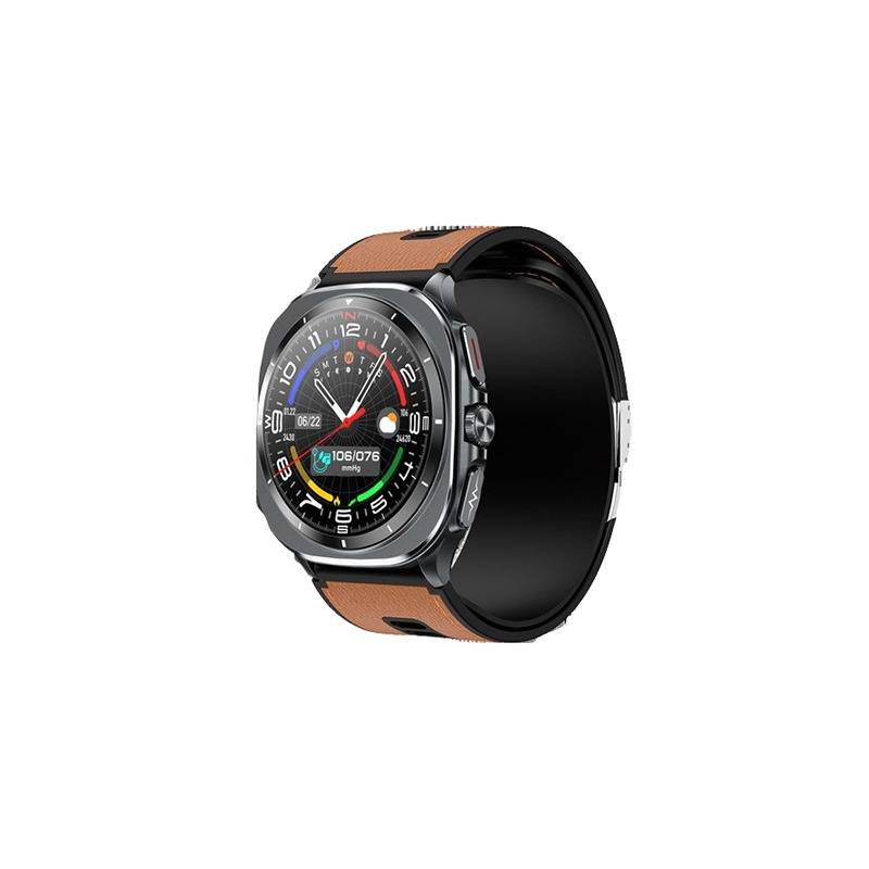 Smartwatch mit Luftpumpe zur Blutdruck- und EKG-Überwachung, kompatibel mit der HealthWear-App Brown