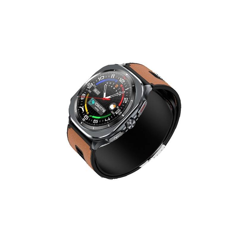 Smartwatch mit Luftpumpe zur Blutdruck- und EKG-Überwachung, kompatibel mit der HealthWear-App Brown