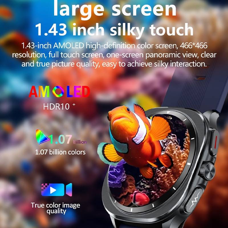 Smartwatch mit Luftpumpe zur Blutdruck- und EKG-Überwachung, kompatibel mit der HealthWear-App Brown