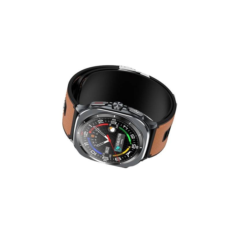 Smartwatch mit Luftpumpe zur Blutdruck- und EKG-Überwachung, kompatibel mit der HealthWear-App Brown