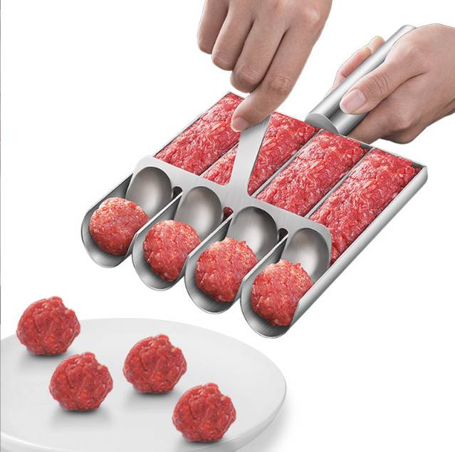 Frikadellen-Maker-Set mit Löffel – Frikadellenform aus Edelstahl für perfekte Frikadellen