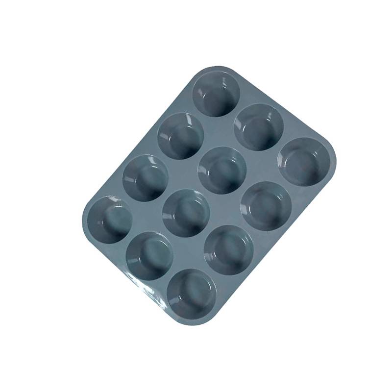 Silikon-Kuchenform – Muffinform für 12 Tassen Grey