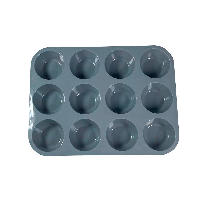 Silikon-Kuchenform – Muffinform für 12 Tassen Grey