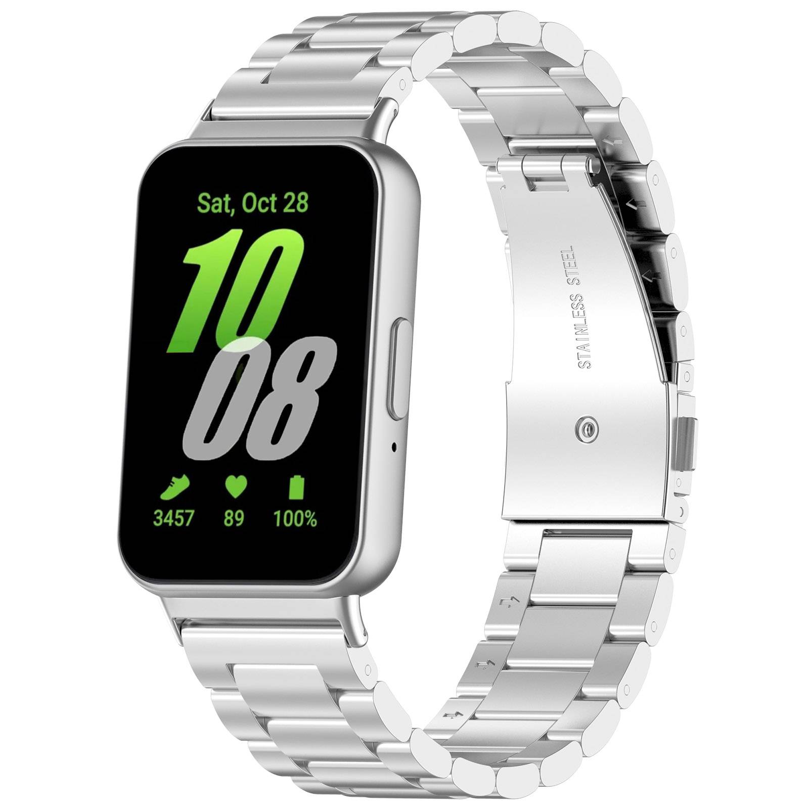 Edelstahl-Uhrenarmband für Samsung Galaxy Fit 3 Silver
