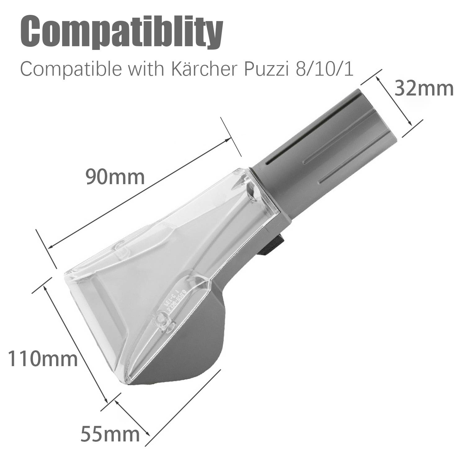Düsenabdeckung für Kärcher Puzzi 8/10/1 Handdüse für Waschsauger Transparent